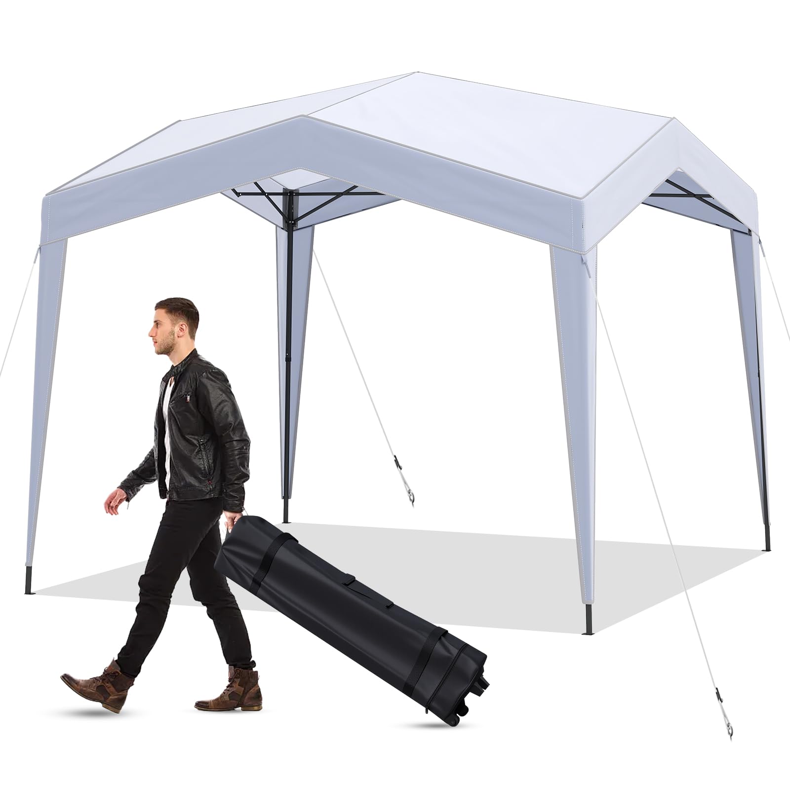 Tangkula 10x10Ft Pop up Canopy UPF50+ Portable Outdoor Tent with Wheeled Bag